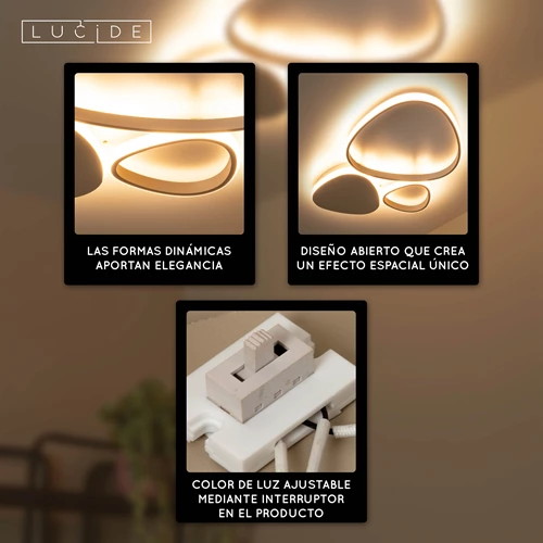 Lucide SAMLING - Lámpara de techo - LED Regul. - CCT - 1x30W 2700K/4000K - Taupe - USP